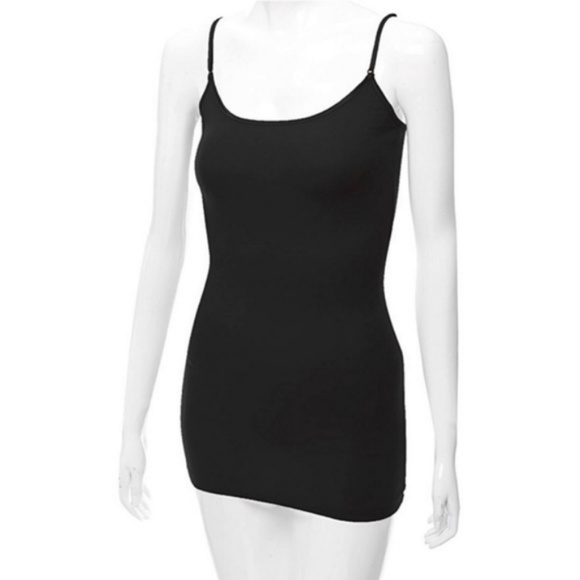 Tops - Basic Black Long Length Cami